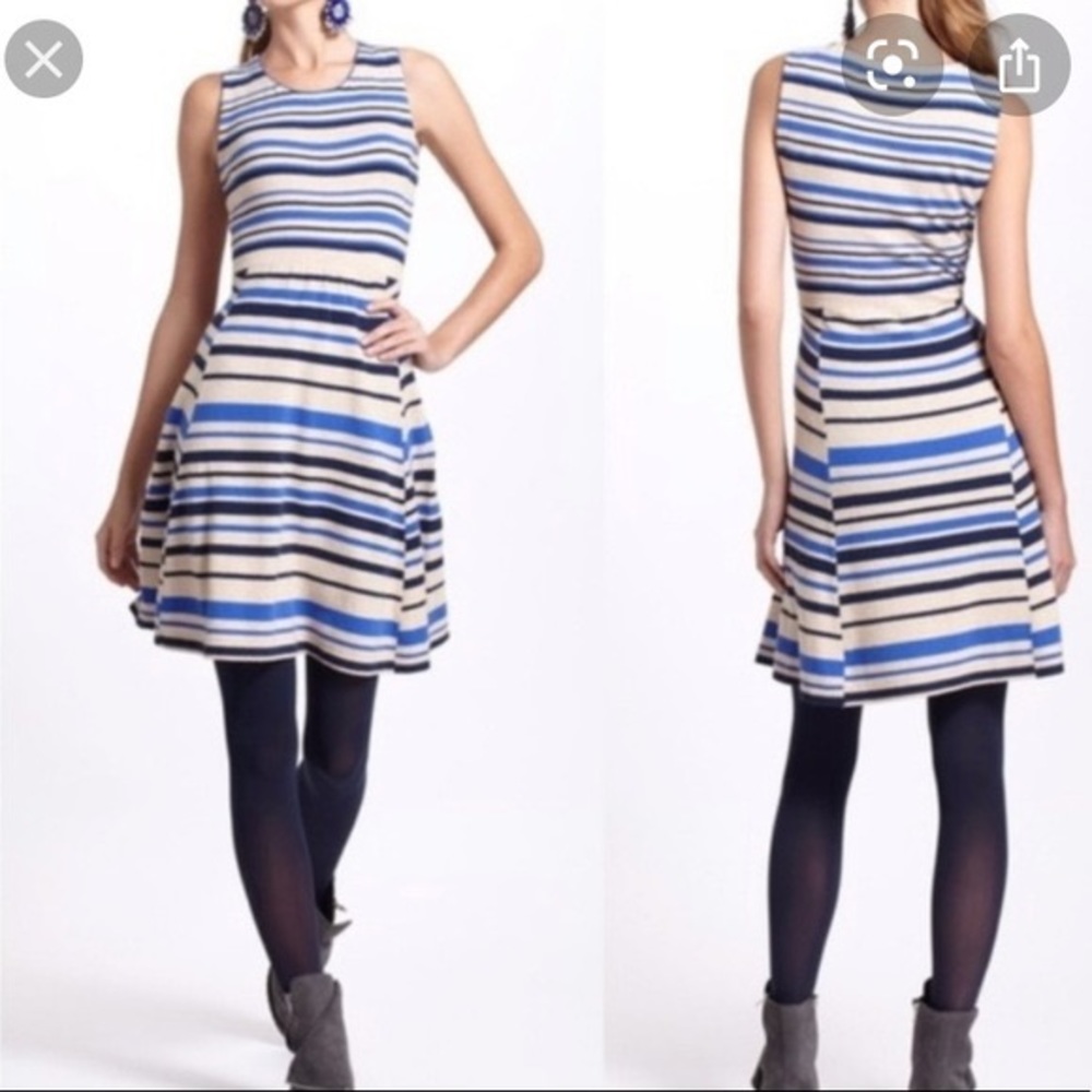 Anthropologie Sparrow French striped sweater dress size small petite